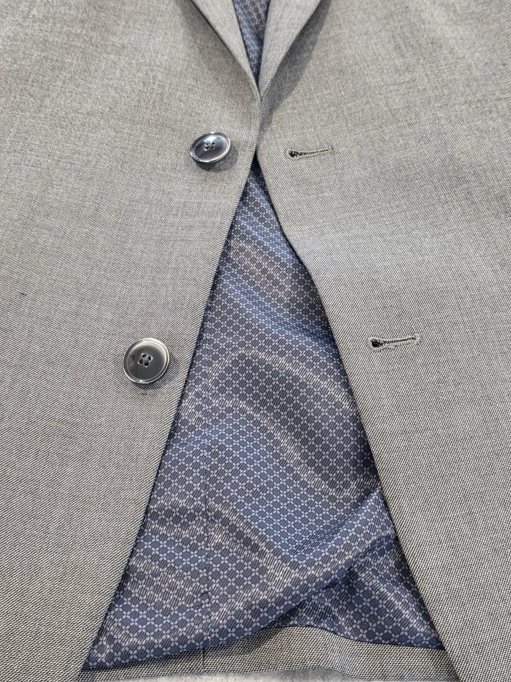 48R Men's Van Heusen Cool Flex Slim Fit Blazer Gray 2 Button Sport Coat